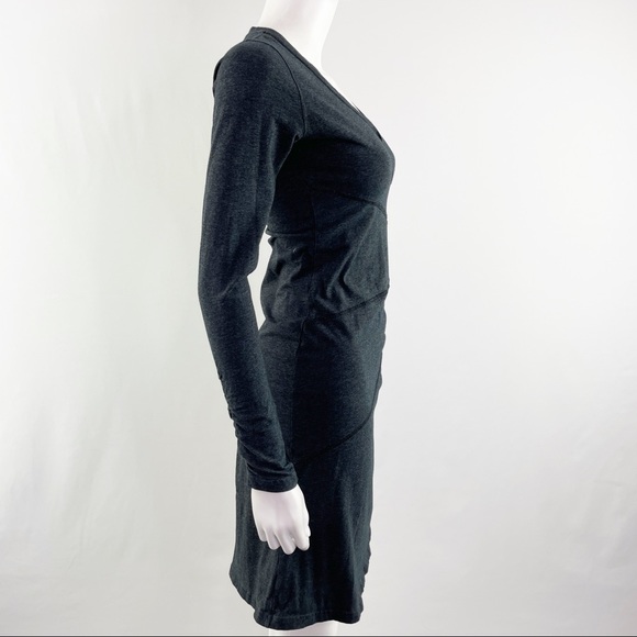 Athleta Size XXS Charcoal Gray Long Sleeve SUNBURST Dress Stretch - Picture 7 of 10
